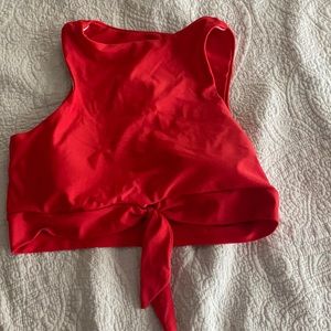 Red-tie bikini top
